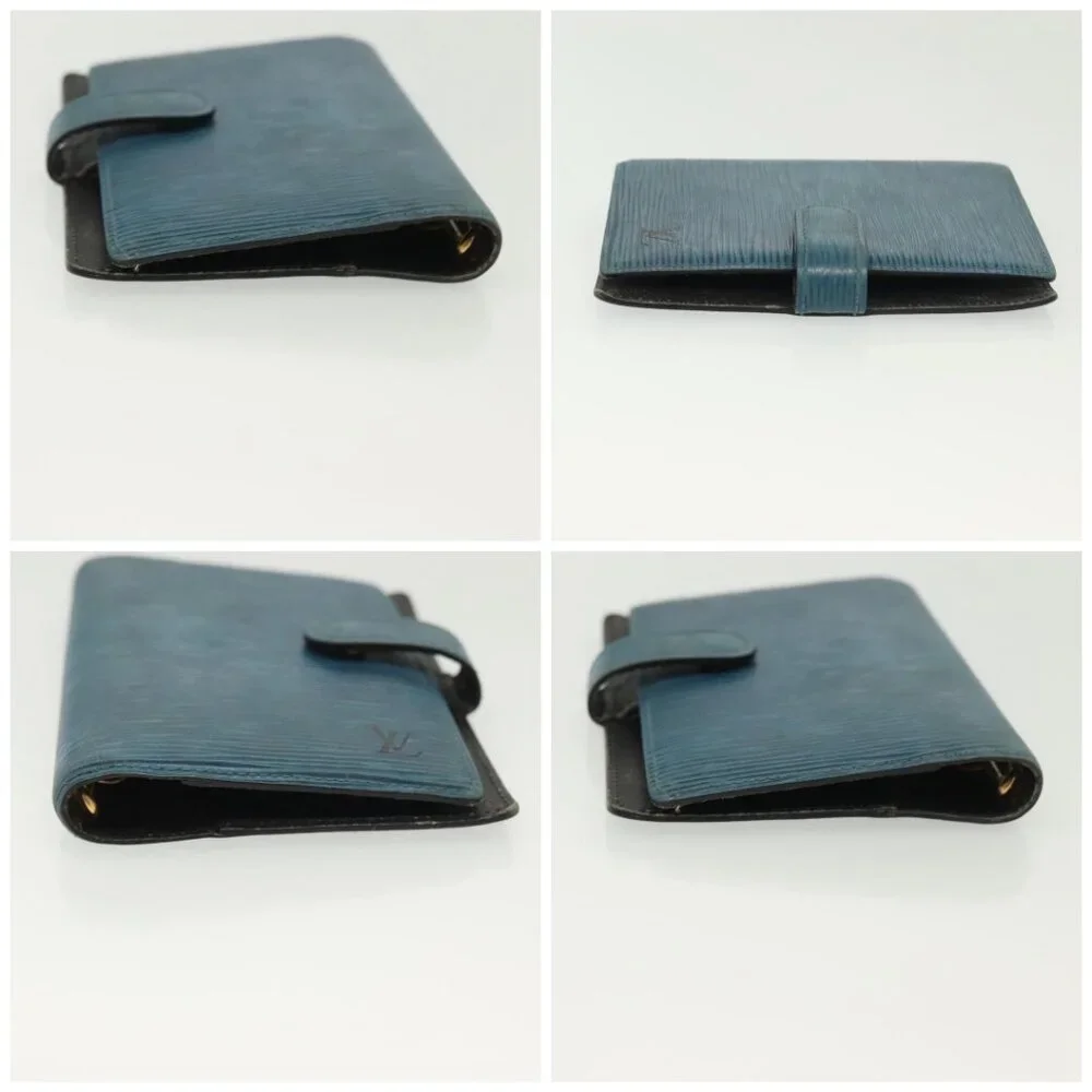 LOUIS VUITTON Epi Agenda PM Day Planner Cover Blue R20055 LV Auth bs28570